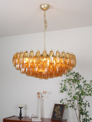 Murano Rhombus Amber Glass Chandelier