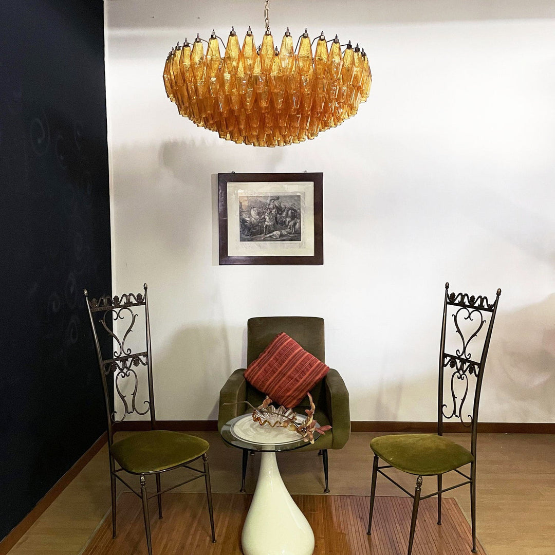 Murano Rhombus Amber Glass Chandelier - Vakkerlight