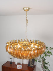 Murano Rhombus Amber Glass Chandelier