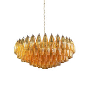 Murano Rhombus Amber Glass Chandelier