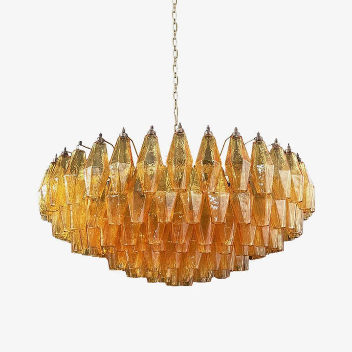 Murano Rhombus Amber Glass Chandelier - Vakkerlight