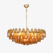 Murano Rhombus Amber Glass Chandelier