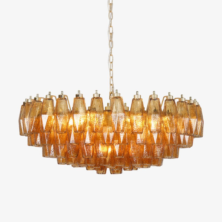 Murano Rhombus Amber Glass Chandelier - Vakkerlight