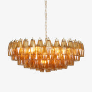 Murano Rhombus Amber Glass Chandelier