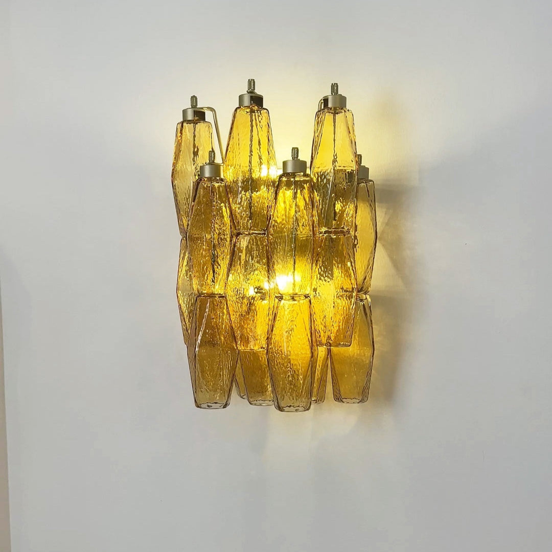 Murano Rhombus Amber Glass Wall Lamp - Vakkerlight