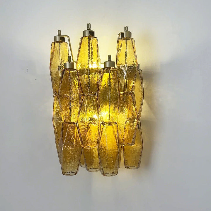 Murano Rhombus Amber Glass Wall Lamp - Vakkerlight