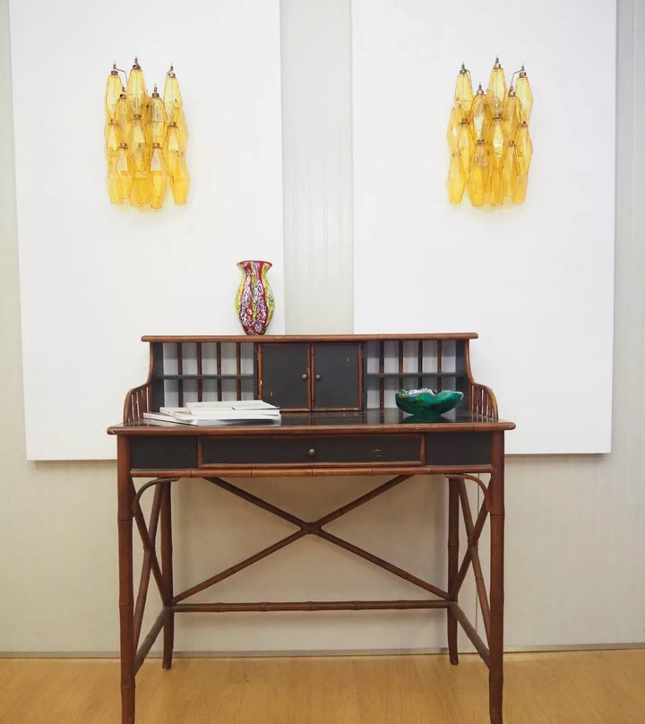 Murano Rhombus Amber Glass Wall Lamp - Vakkerlight