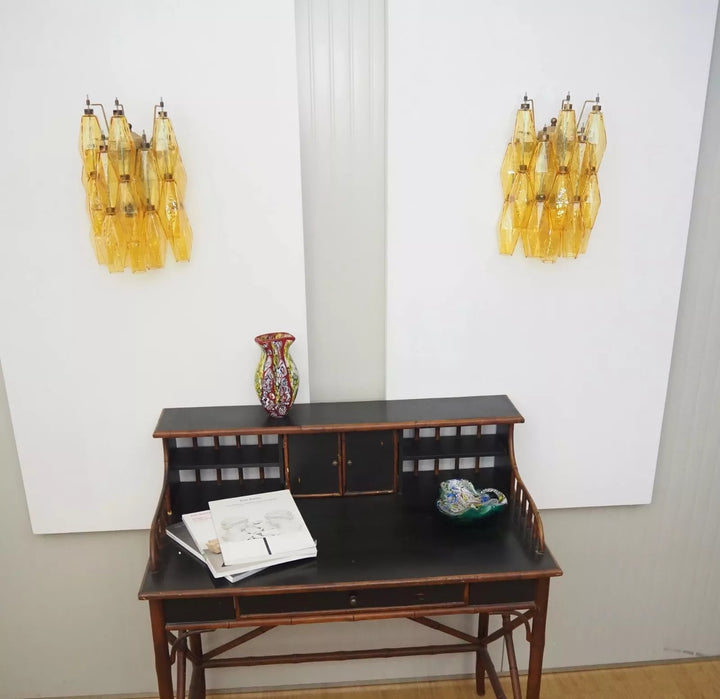 Murano Rhombus Amber Glass Wall Lamp - Vakkerlight