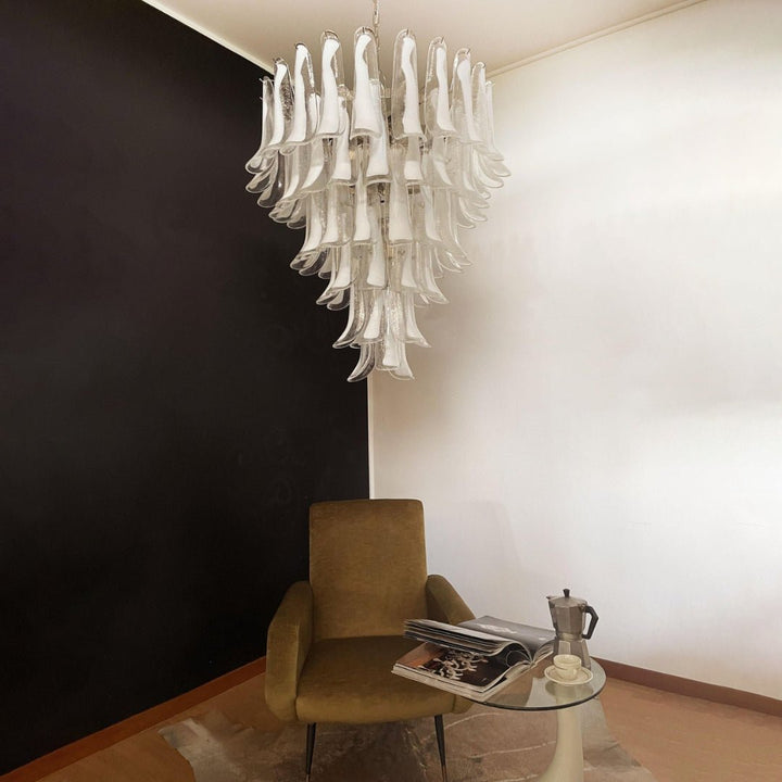 Murano White Glass Petals Chandelier - Vakkerlight