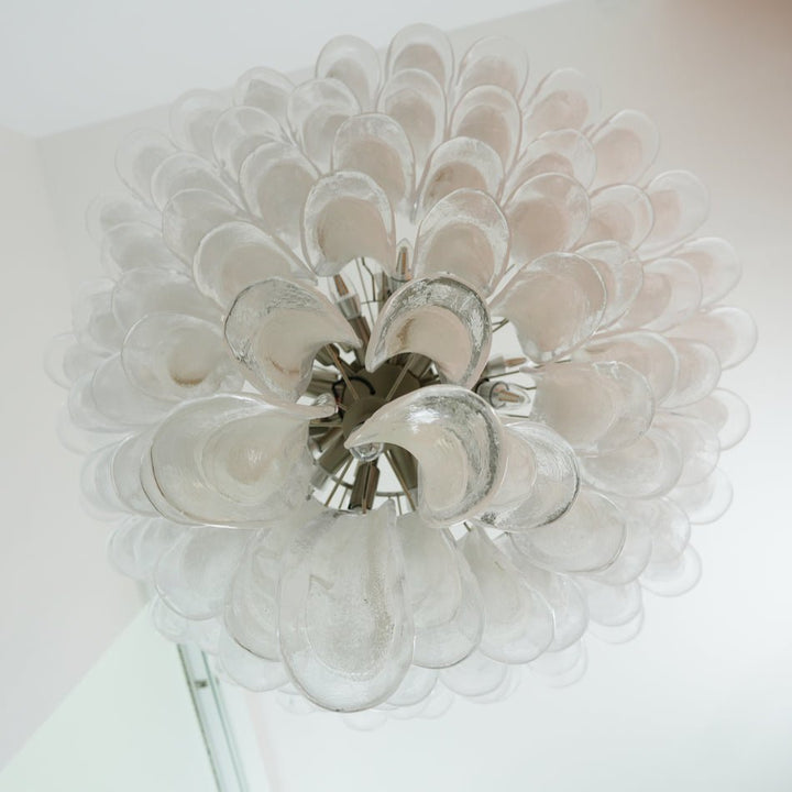 Murano White Glass Petals Chandelier - Vakkerlight