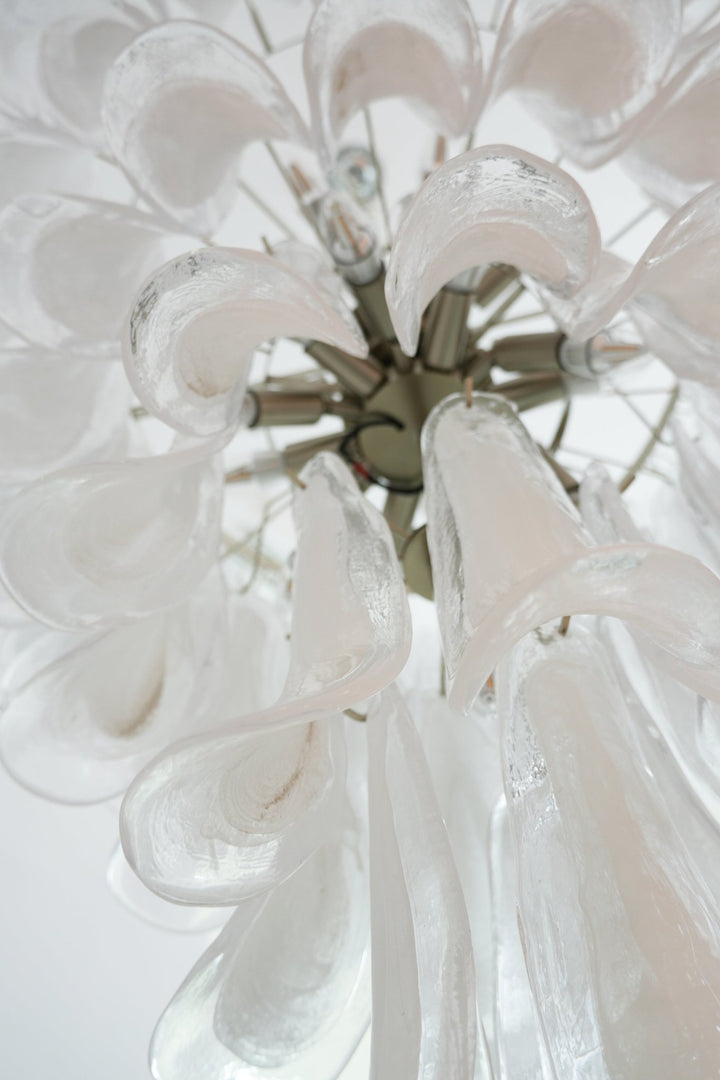 Murano White Glass Petals Chandelier - Vakkerlight