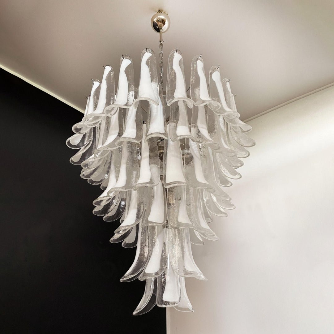 Murano White Glass Petals Chandelier - Vakkerlight