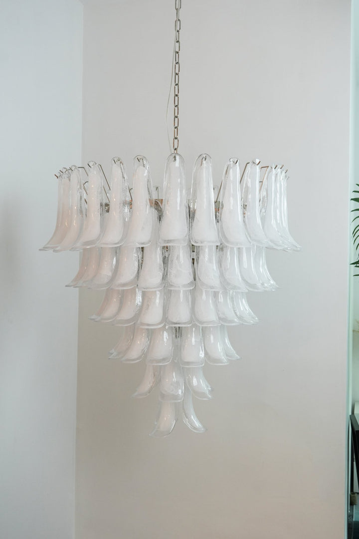 Murano White Glass Petals Chandelier - Vakkerlight