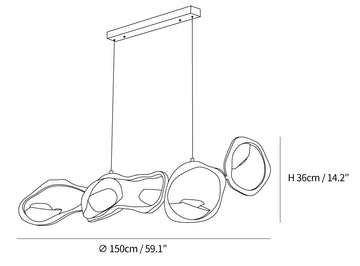 Muscularity Pendant Lamp — Dimension drawings 1