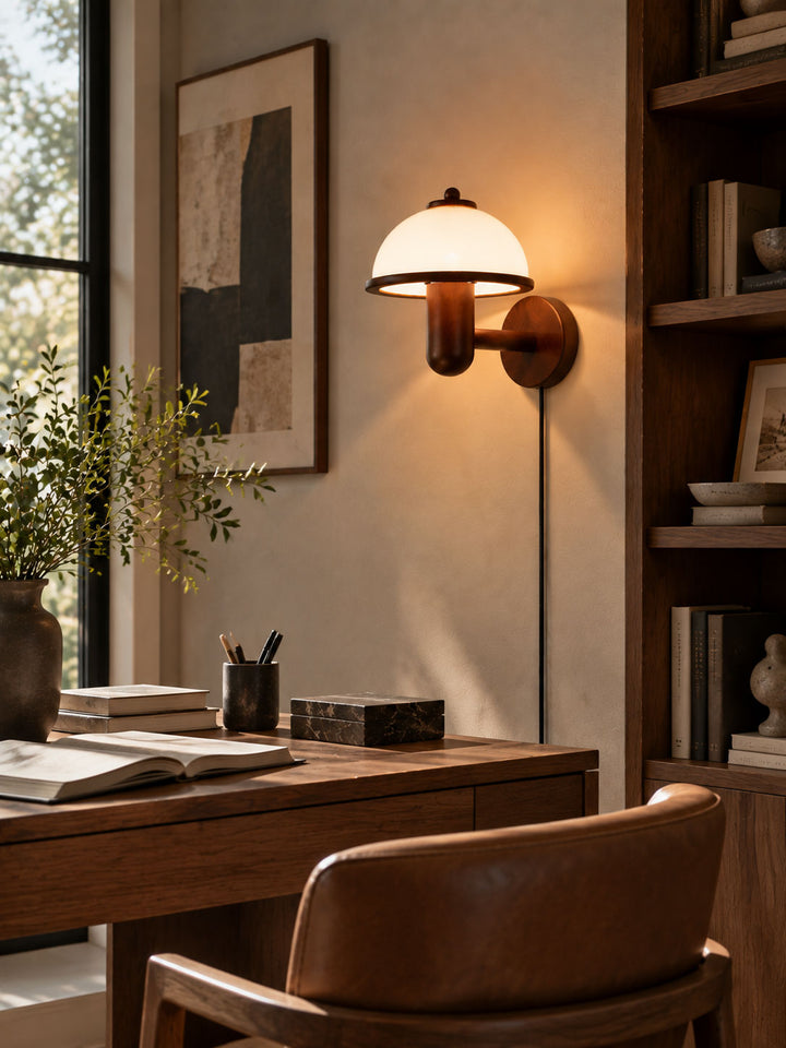 Mushroom Wood Wall Lamp