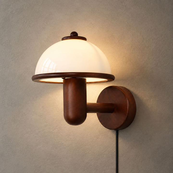Mushroom Wood Wall Lamp