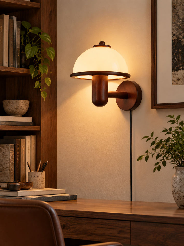 Mushroom Wood Wall Lamp