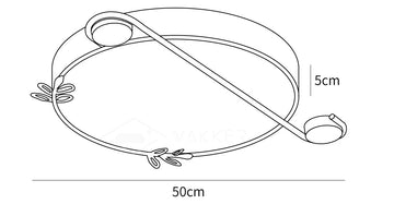 Plafoniera Rotonda Note Musicali — Dimension drawings 1