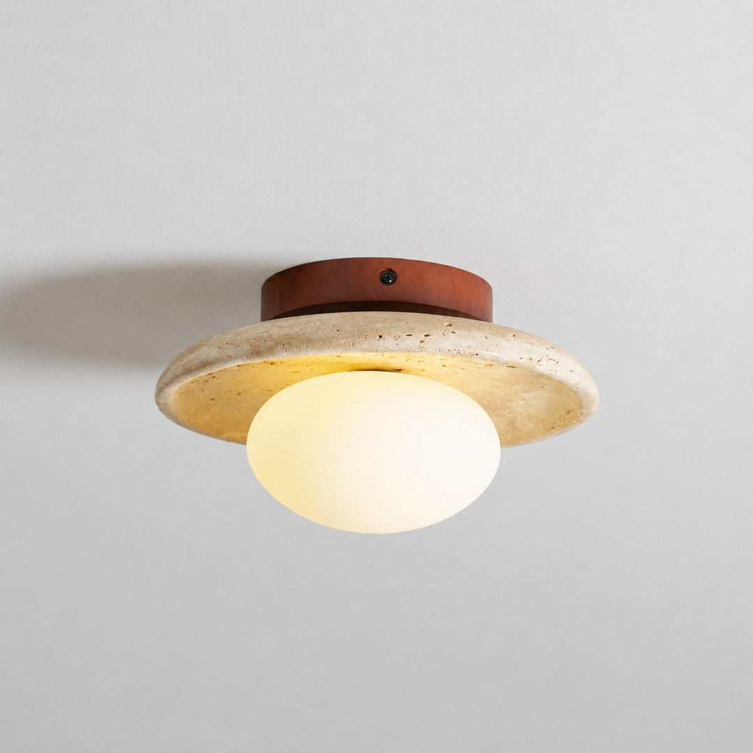 Lunaro Travertine Ceiling Lamp