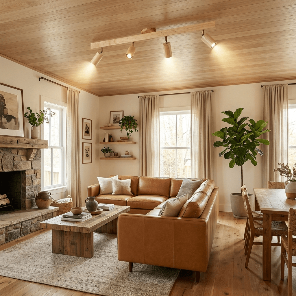 Natural Wood Beam Spotlight Light - Vakkerlight