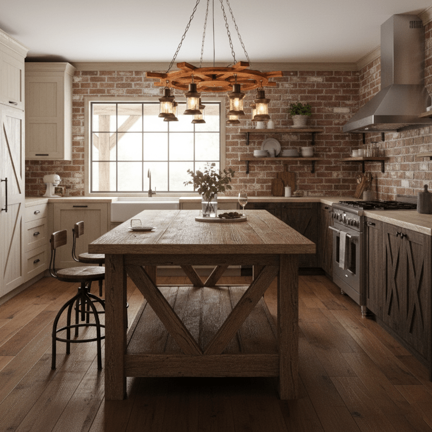 Nautical Industrial Style Wooden Chandelier - Vakkerlight