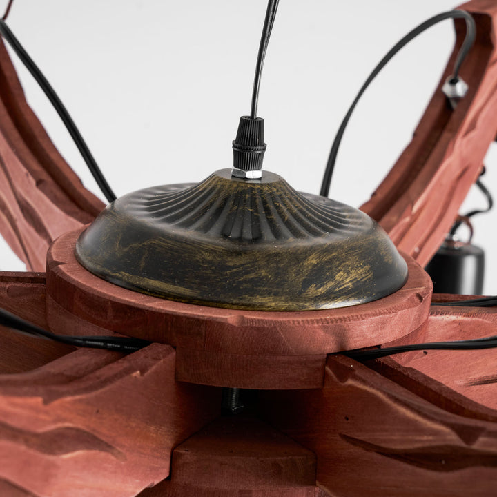 Nautical Industrial Style Wooden Chandelier