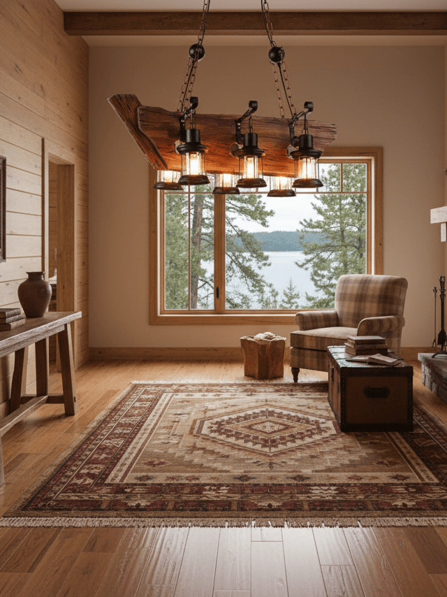 Nautical Industrial Style Wooden Chandelier - Vakkerlight