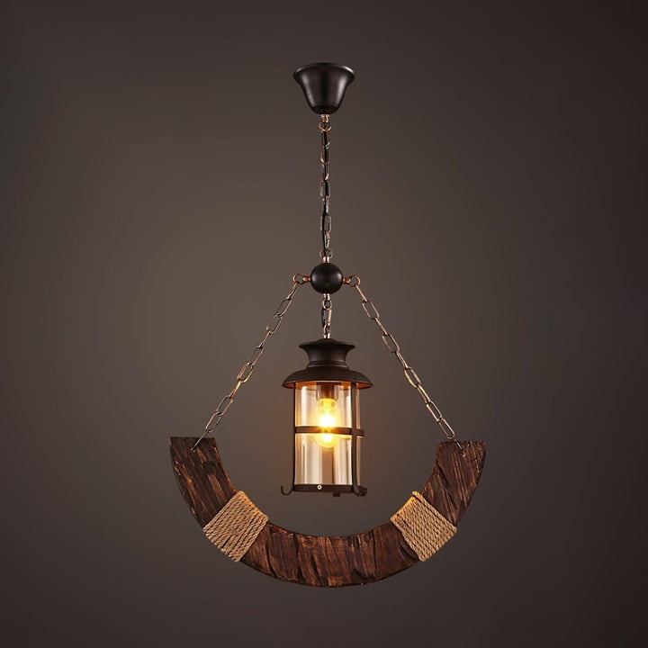 Nautical Industrial Style Wooden Chandelier - Vakkerlight