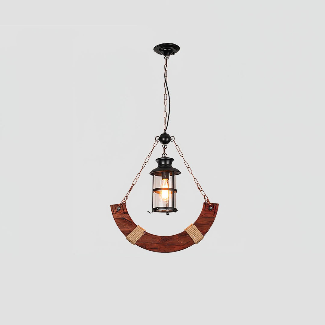 Nautical Industrial Style Wooden Chandelier - Vakkerlight