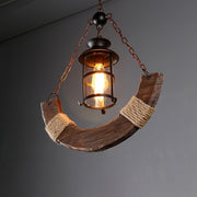 Nautical Industrial Style Wooden Chandelier - Vakkerlight