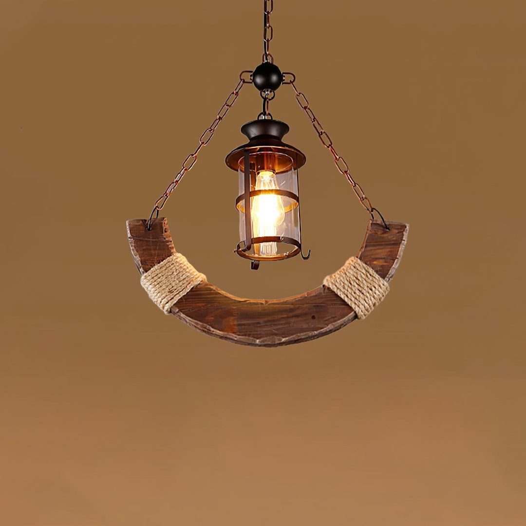 Nautical Industrial Style Wooden Chandelier - Vakkerlight