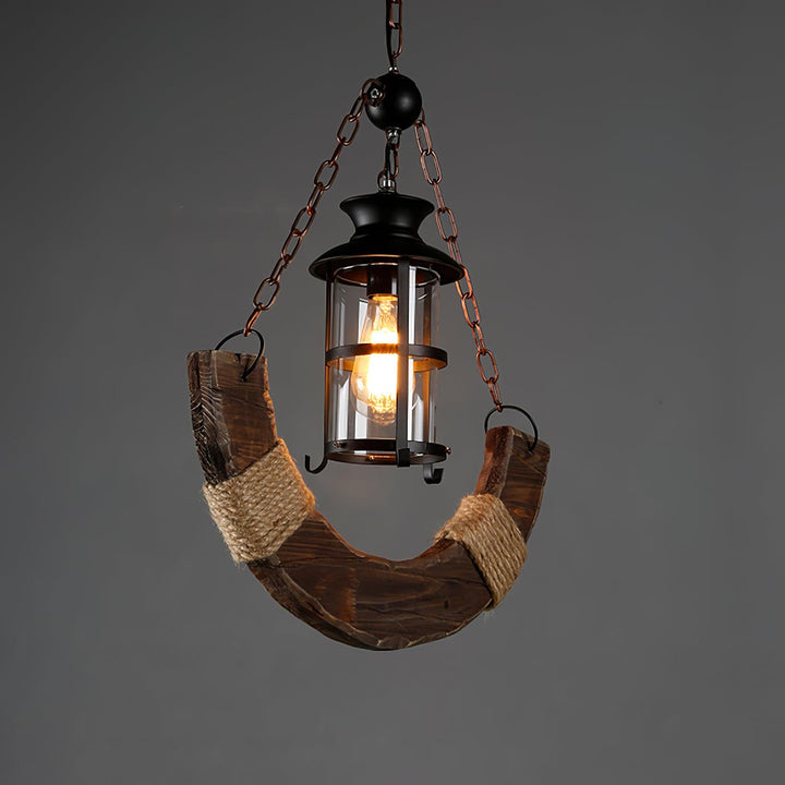 Nautical Industrial Style Wooden Chandelier - Vakkerlight