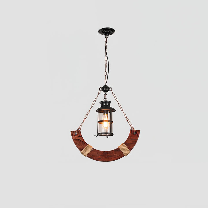 Nautical Industrial Style Wooden Chandelier - Vakkerlight