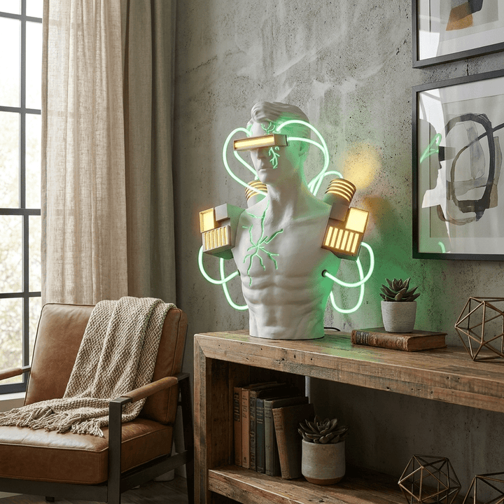 Neon Circuit Bust Sculpture Table Lamp - Vakkerlight