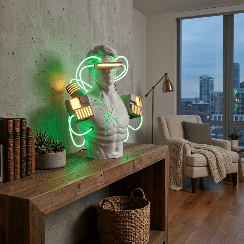 Neon Circuit Bust Sculpture Table Lamp - Vakkerlight