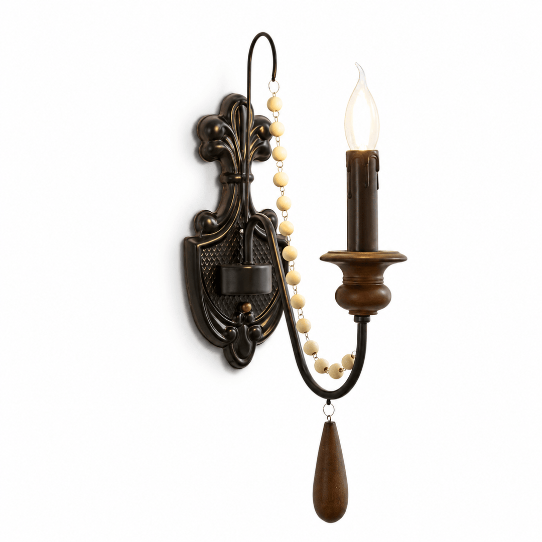 Newel Turned Wood Candle Sconce - Vakkerlight