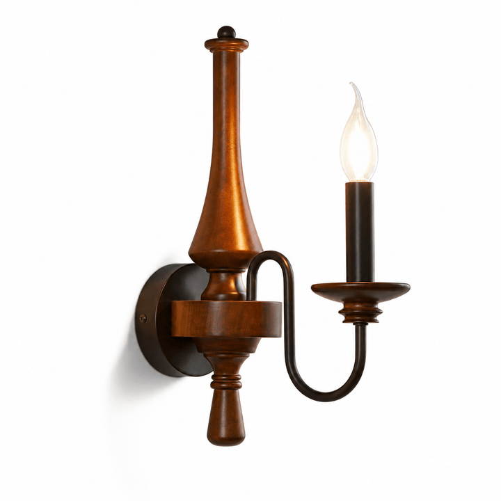Newel Turned Wood Candle Sconce - Vakkerlight