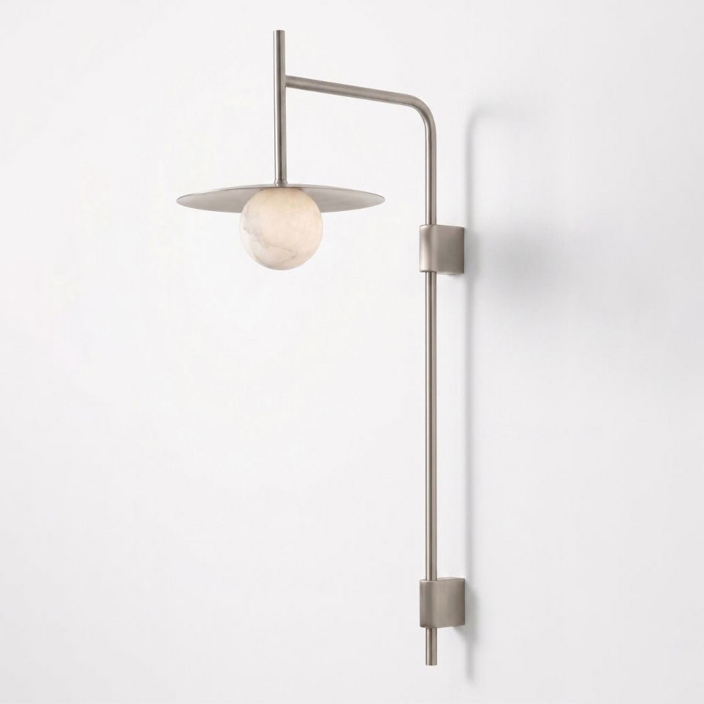 Nivara Long Arm Alabaster Wall Sconce - Vakkerlight