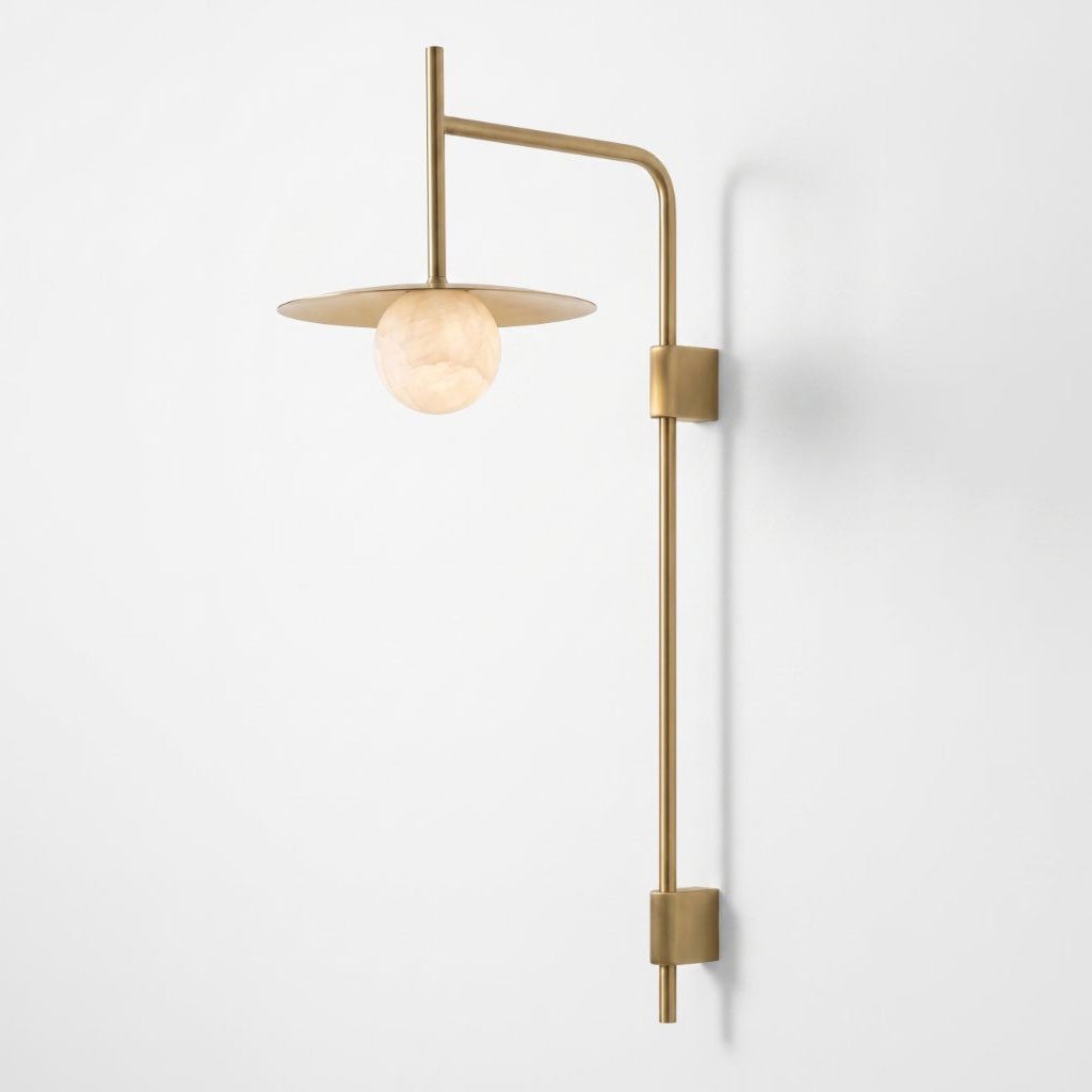 Nivara Long Arm Alabaster Wall Sconce - Vakkerlight