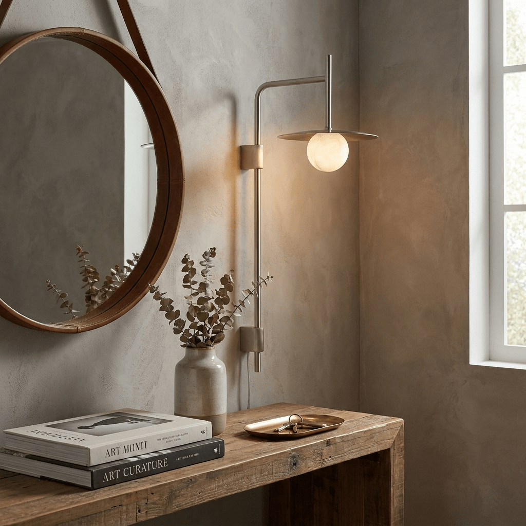 Nivara Long Arm Alabaster Wall Sconce - Vakkerlight