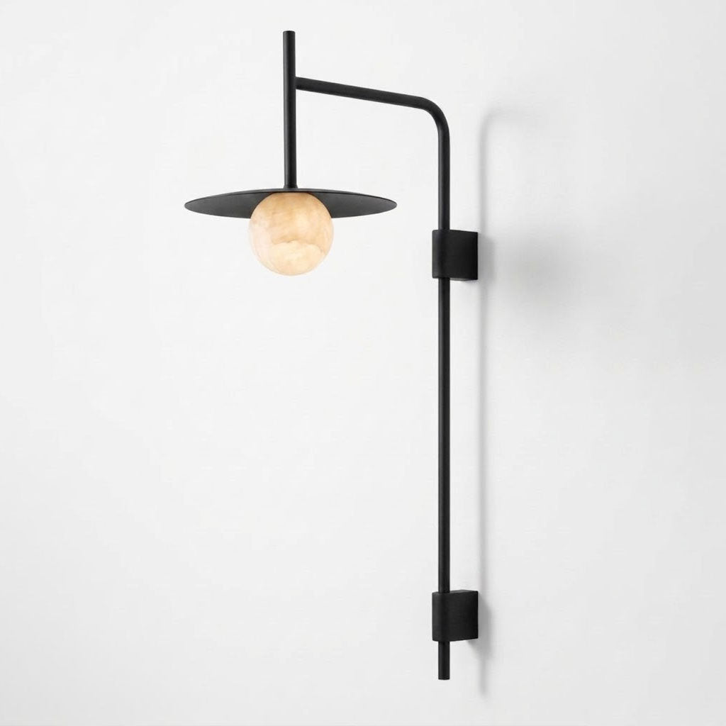 Nivara Long Arm Alabaster Wall Sconce - Vakkerlight
