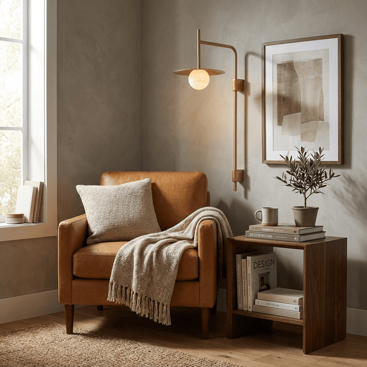Nivara Long Arm Alabaster Wall Sconce - Vakkerlight