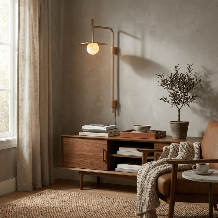 Nivara Long Arm Alabaster Wall Sconce - Vakkerlight