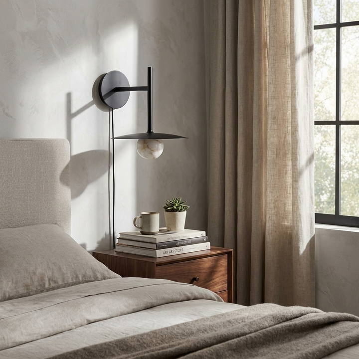 Nivara Alabaster Disc Wall Sconce