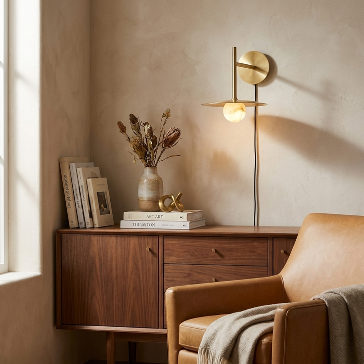 Nivara Alabaster Disc Wall Sconce