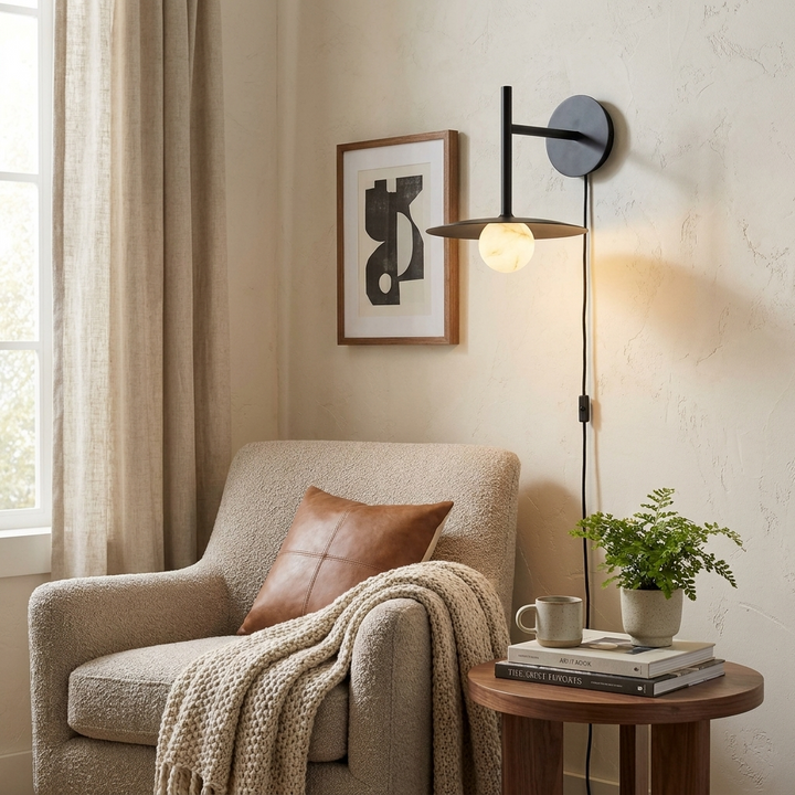Nivara Alabaster Disc Wall Sconce
