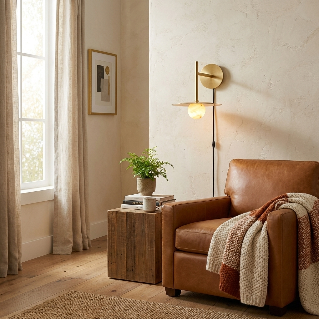 Nivara Alabaster Disc Wall Sconce