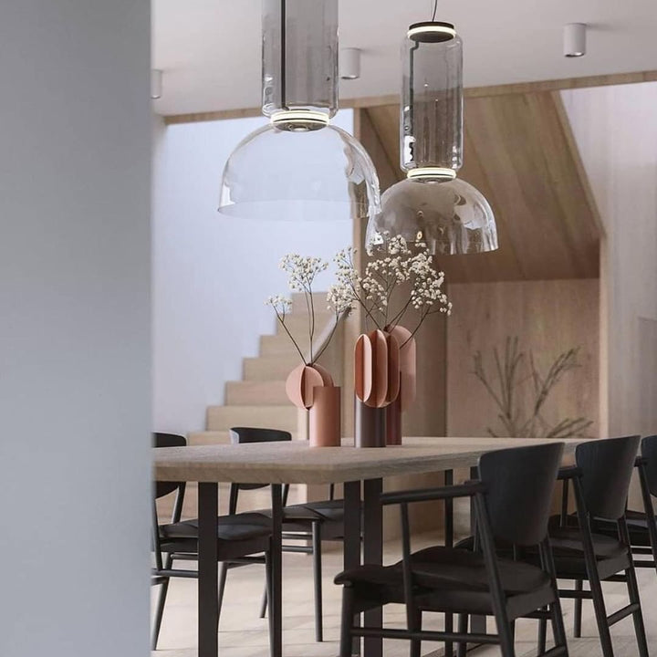 Cylindrical Glass Pendant Light