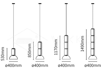 مصباح معلق LED أسطواني — Dimension drawings 1