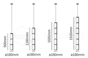 مصباح معلق LED أسطواني — Dimension drawings 3